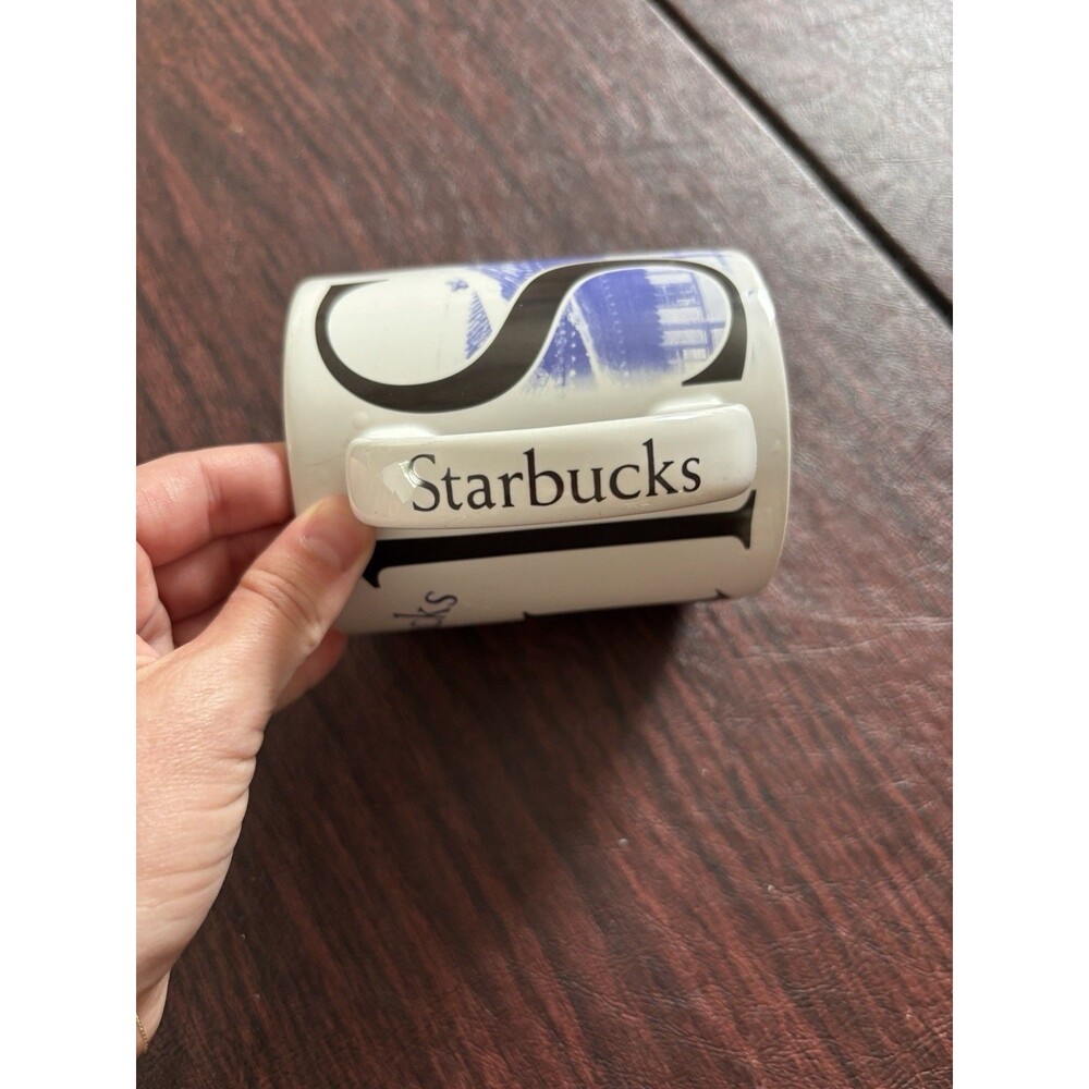 Starbucks Collector Series Seoul Mug 16oz 2005 Korea Blue Skyline Coffee Cup